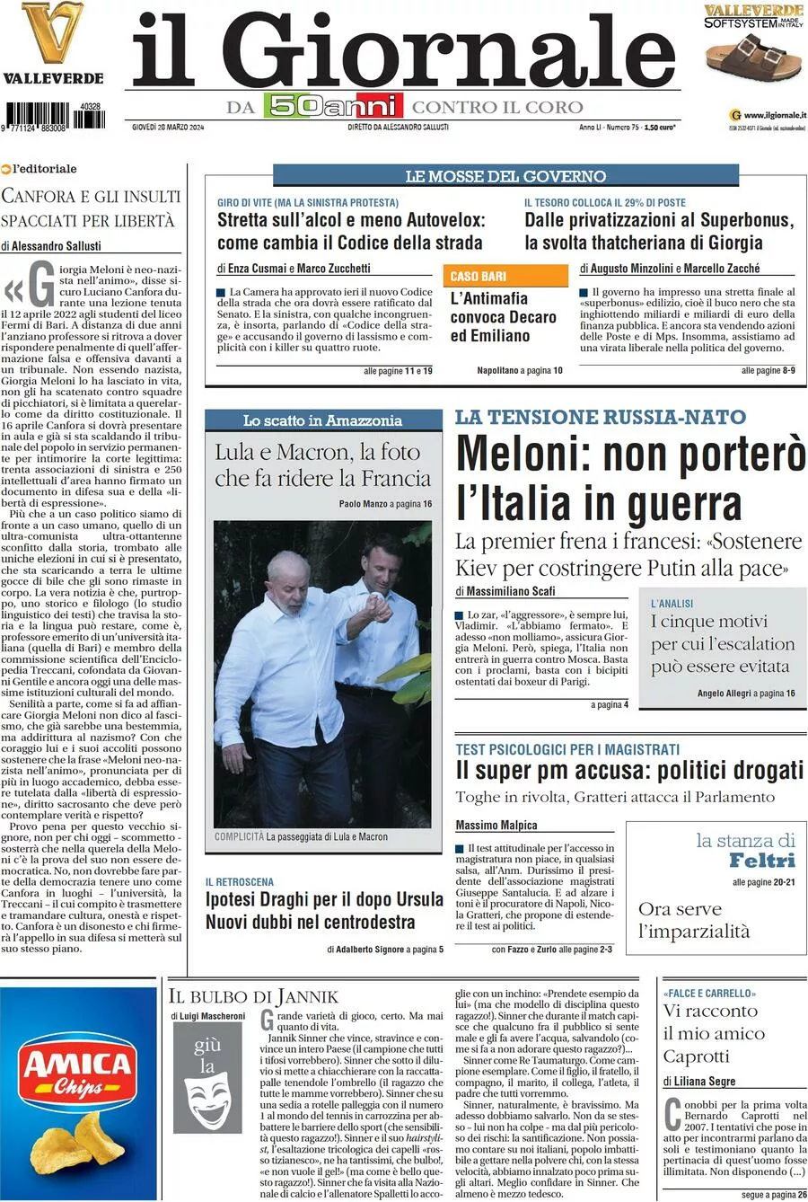 Prima-pagina-libero-edizione-di-oggi-28-03-2024