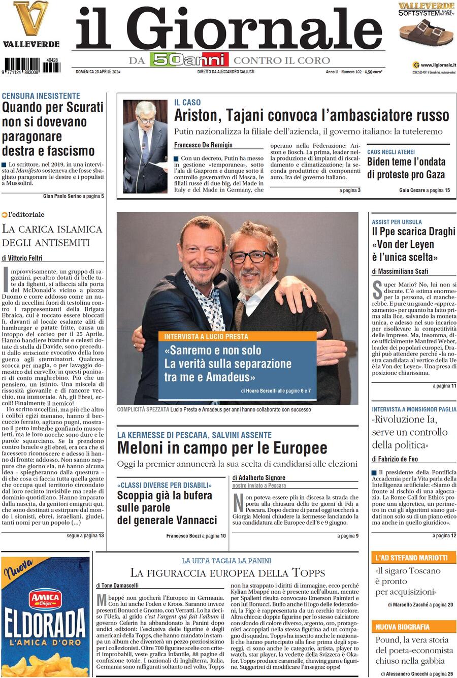 Prima-pagina-libero-edizione-di-oggi-28-04-2024