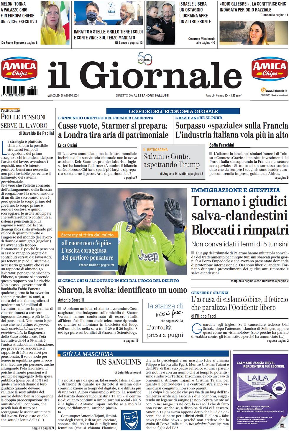 Prima-pagina-libero-edizione-di-oggi-28-08-2024