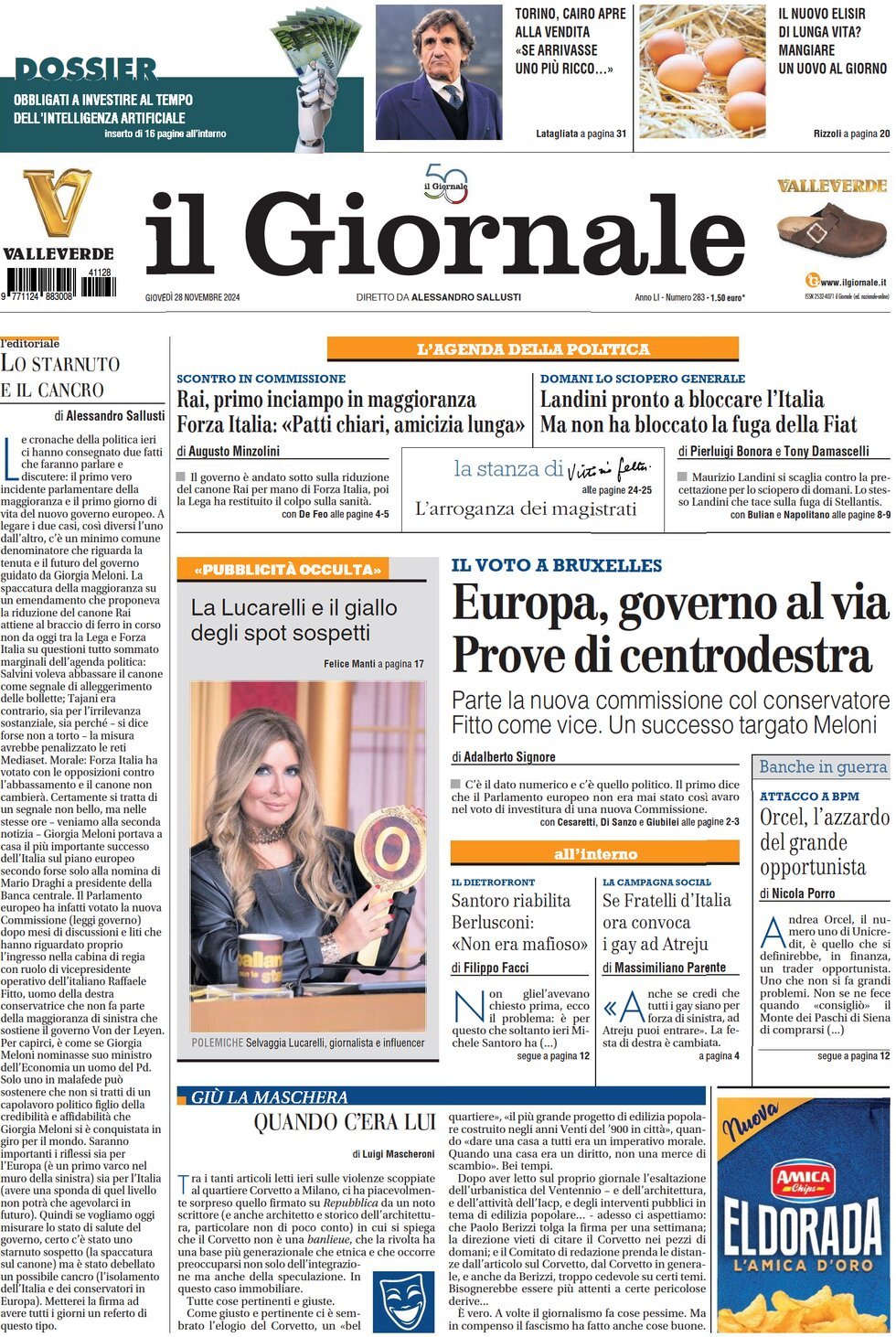 Prima-pagina-libero-edizione-di-oggi-28-11-2024