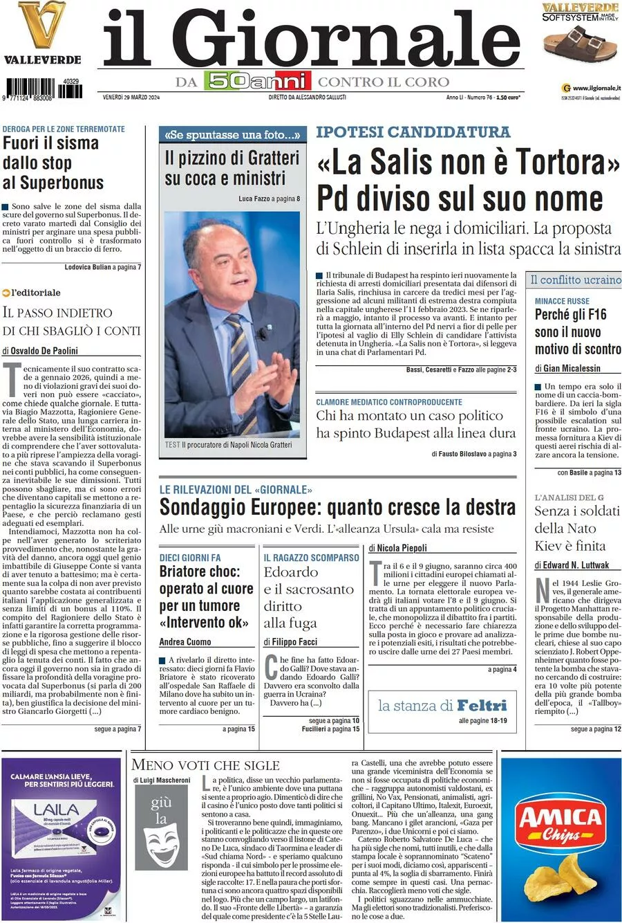 Prima-pagina-libero-edizione-di-oggi-29-03-2024