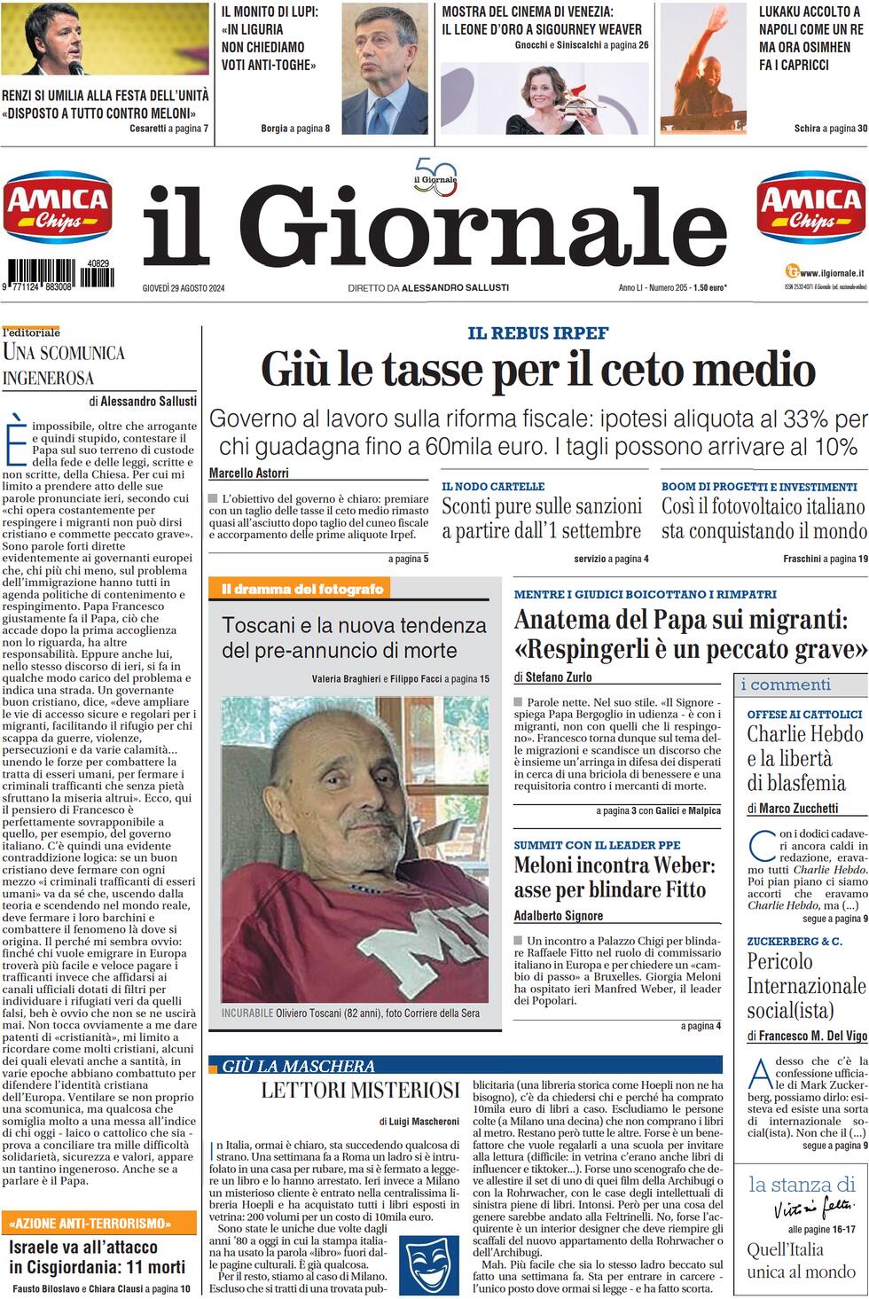 Prima-pagina-libero-edizione-di-oggi-29-08-2024