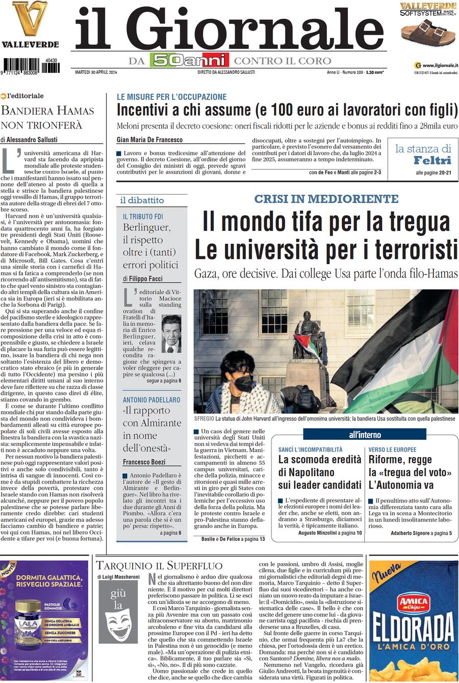 Prima-pagina-libero-edizione-di-oggi-30-04-2024