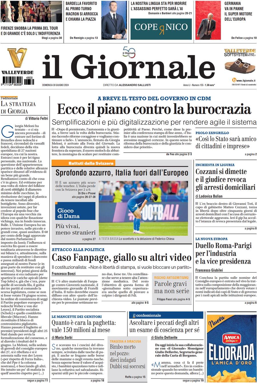 Prima-pagina-libero-edizione-di-oggi-30-06-2024