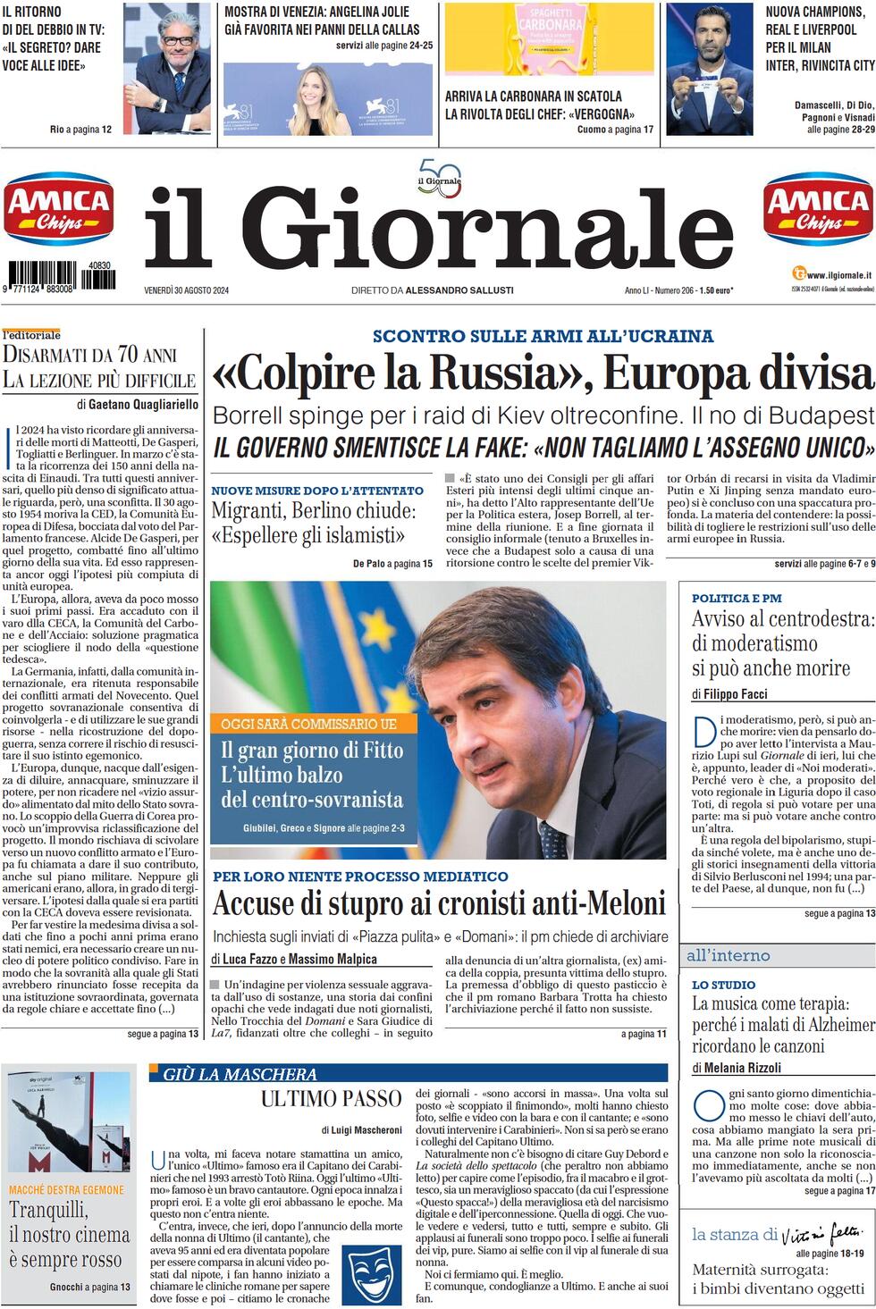 Prima-pagina-libero-edizione-di-oggi-30-08-2024