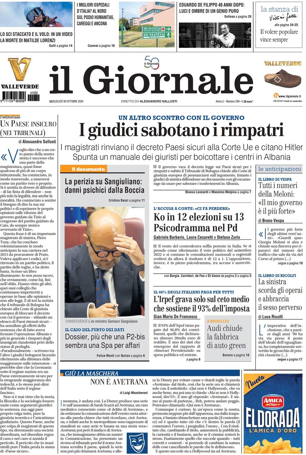 Prima-pagina-libero-edizione-di-oggi-30-10-2024