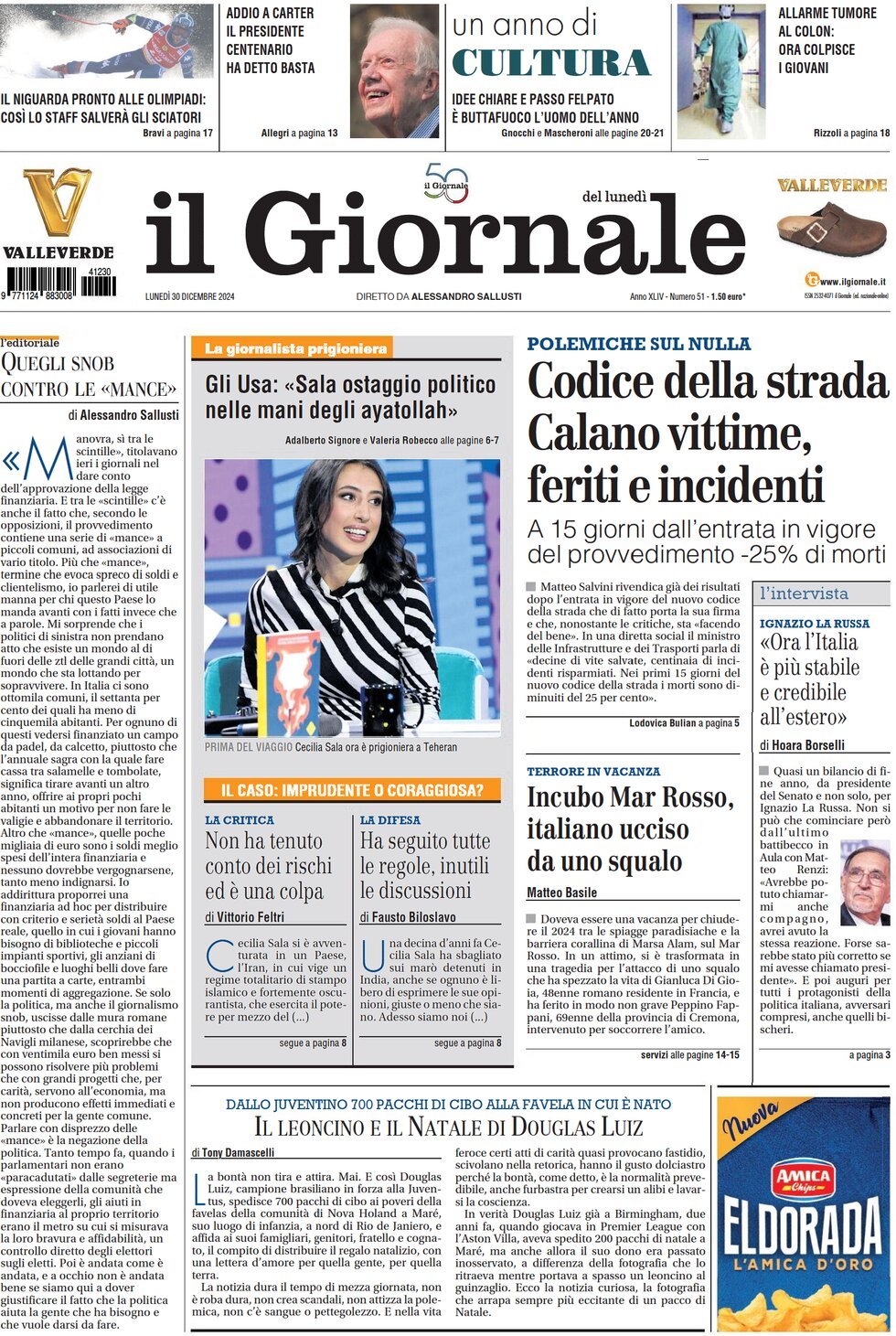 Prima-pagina-libero-edizione-di-oggi-30-12-2024