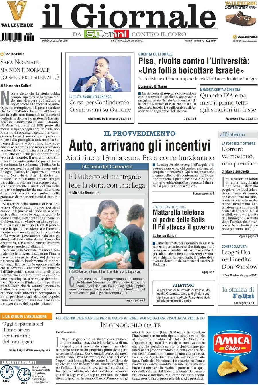 Prima-pagina-libero-edizione-di-oggi-31-03-2024