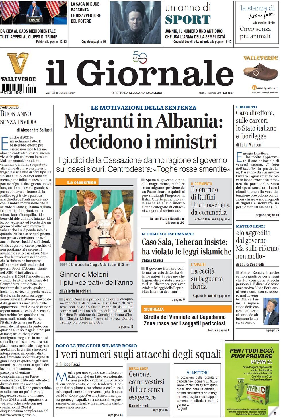 Prima-pagina-libero-edizione-di-oggi-31-12-2024