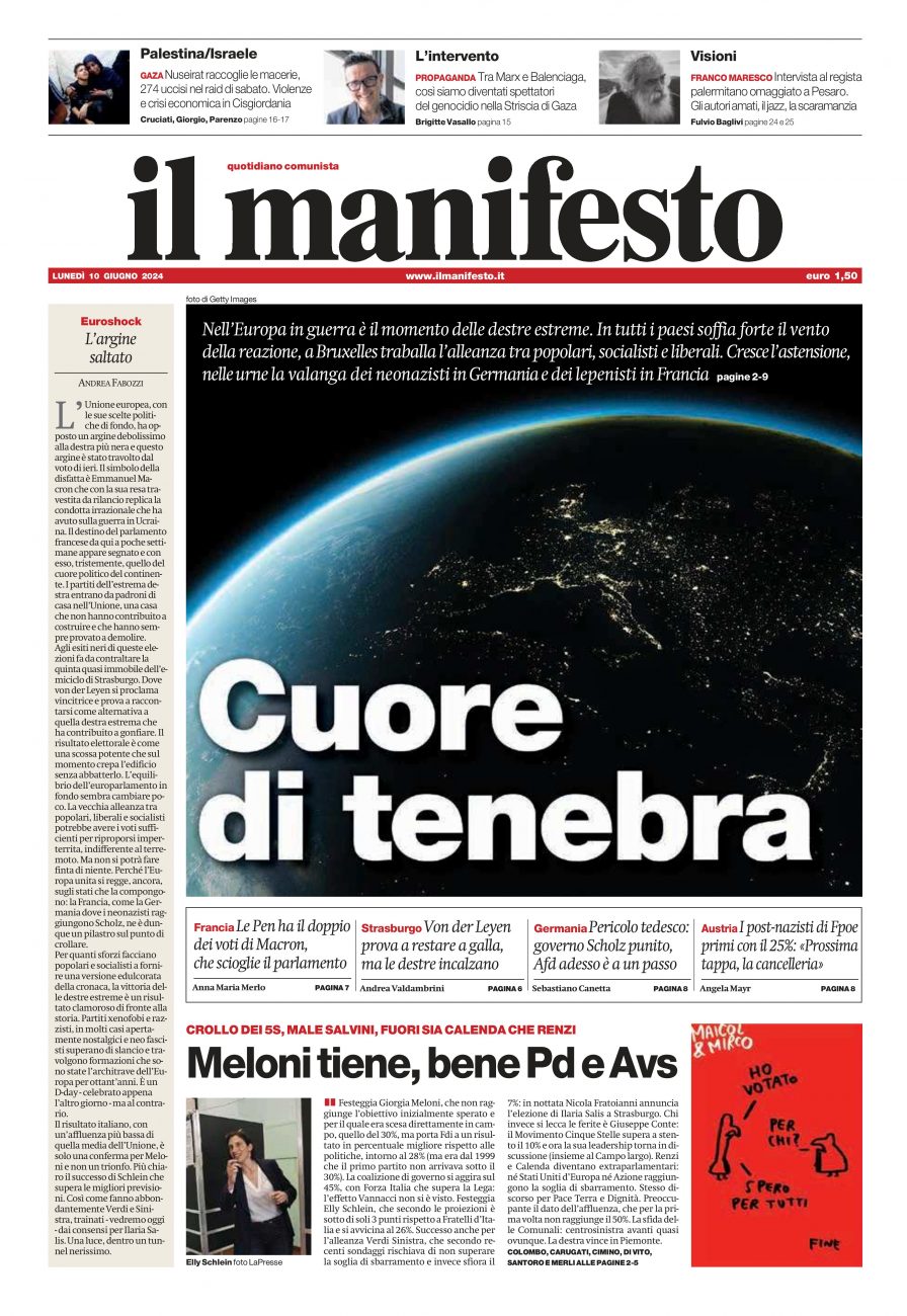 Prima-pagina-il-manifesto-edizione-del-20240610