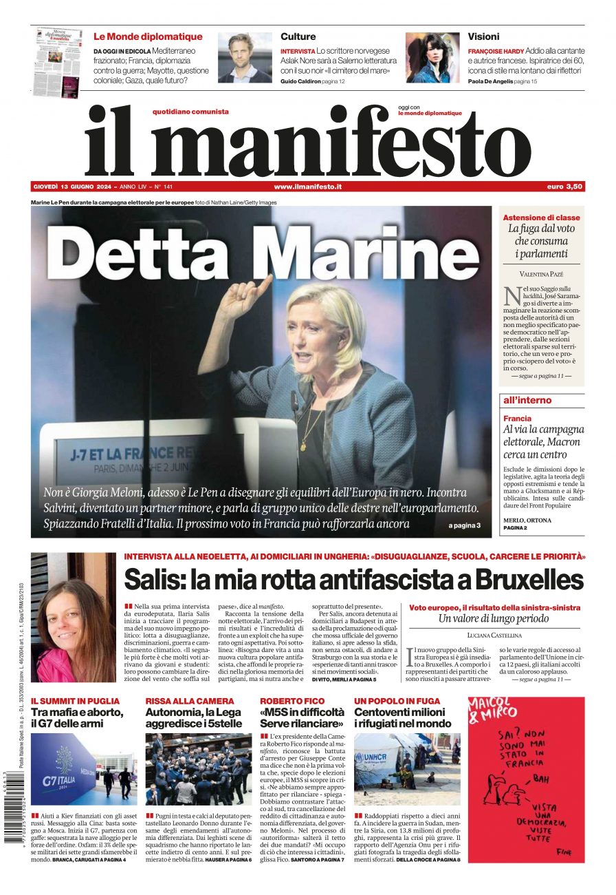 Prima-pagina-il-manifesto-edizione-del-20240613