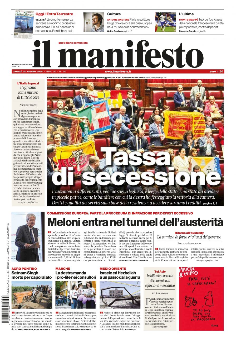 Prima-pagina-il-manifesto-edizione-del-20240620