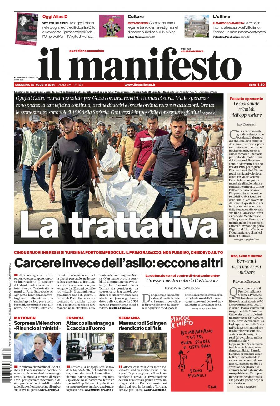 Prima-pagina-il-manifesto-edizione-del-20240825