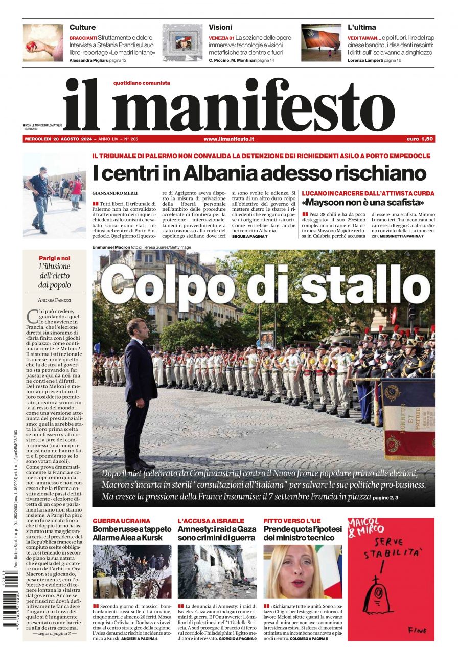 Prima-pagina-il-manifesto-edizione-del-20240828