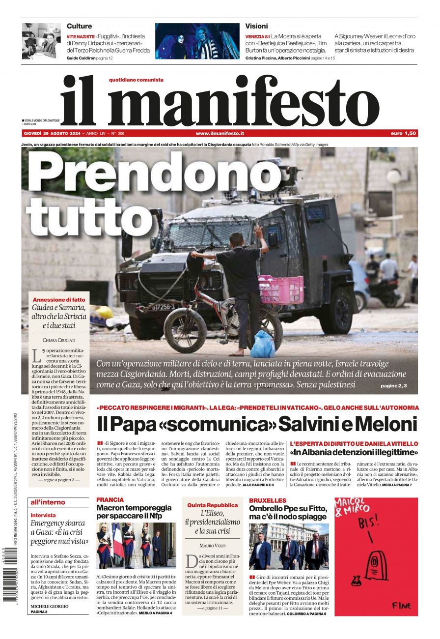 Prima-pagina-il-manifesto-edizione-del-20240829