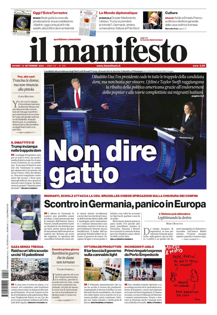 Prima-pagina-il-manifesto-edizione-del-20240912