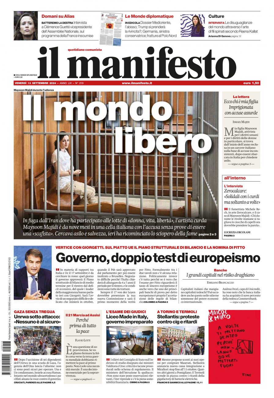 Prima-pagina-il-manifesto-edizione-del-20240913