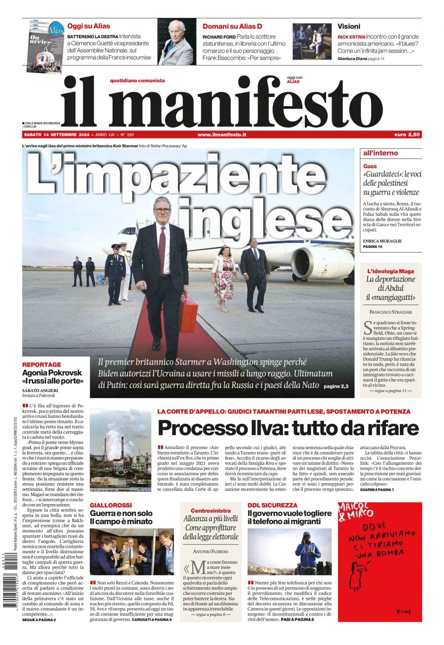 Prima-pagina-il-manifesto-edizione-del-20240914