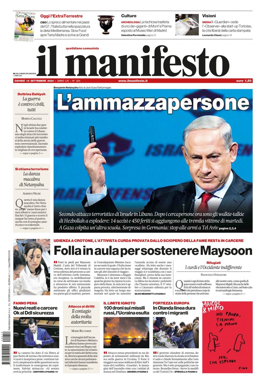 Prima-pagina-il-manifesto-edizione-del-20240919