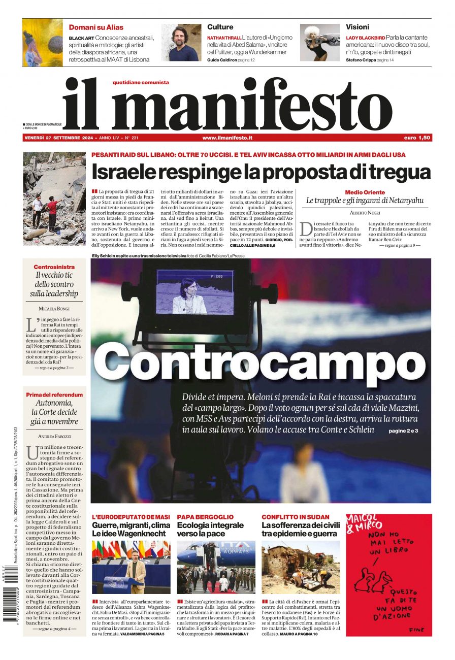 Prima-pagina-il-manifesto-edizione-del-20240927