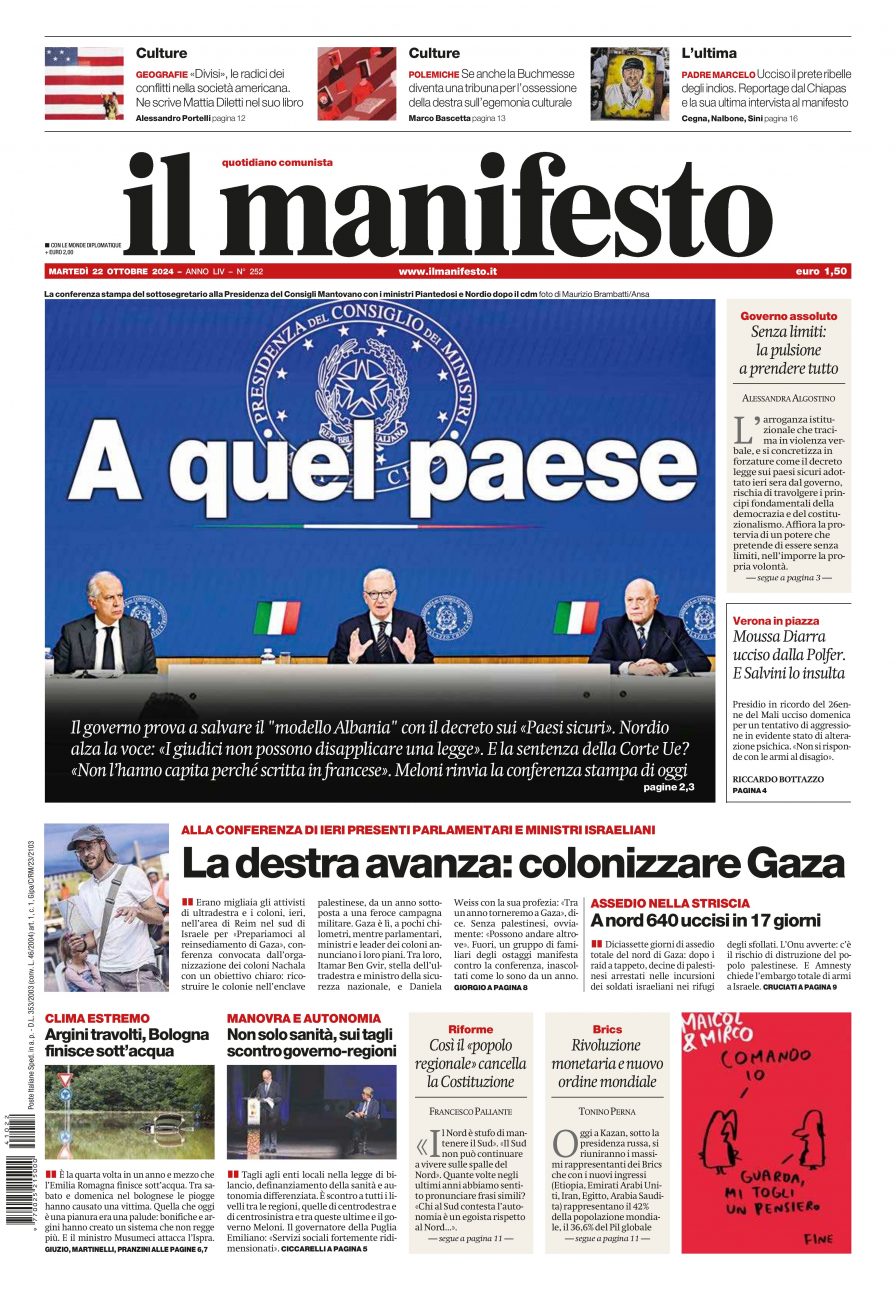 Prima-pagina-il-manifesto-edizione-del-20241022