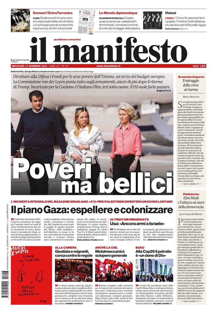 Prima-pagina-il-manifesto-edizione-del-20241113