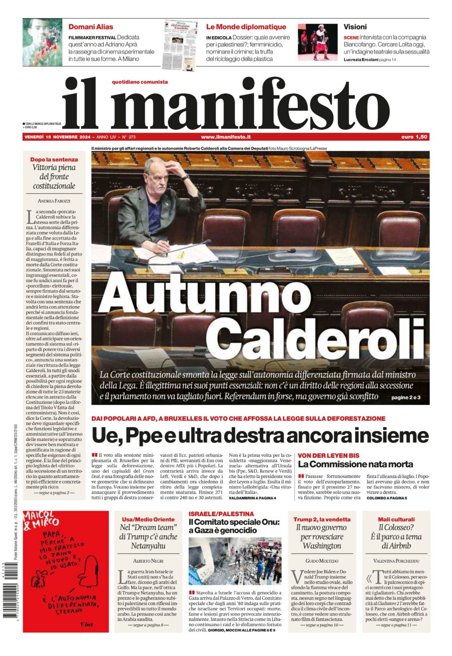 Prima-pagina-il-manifesto-edizione-del-20241115