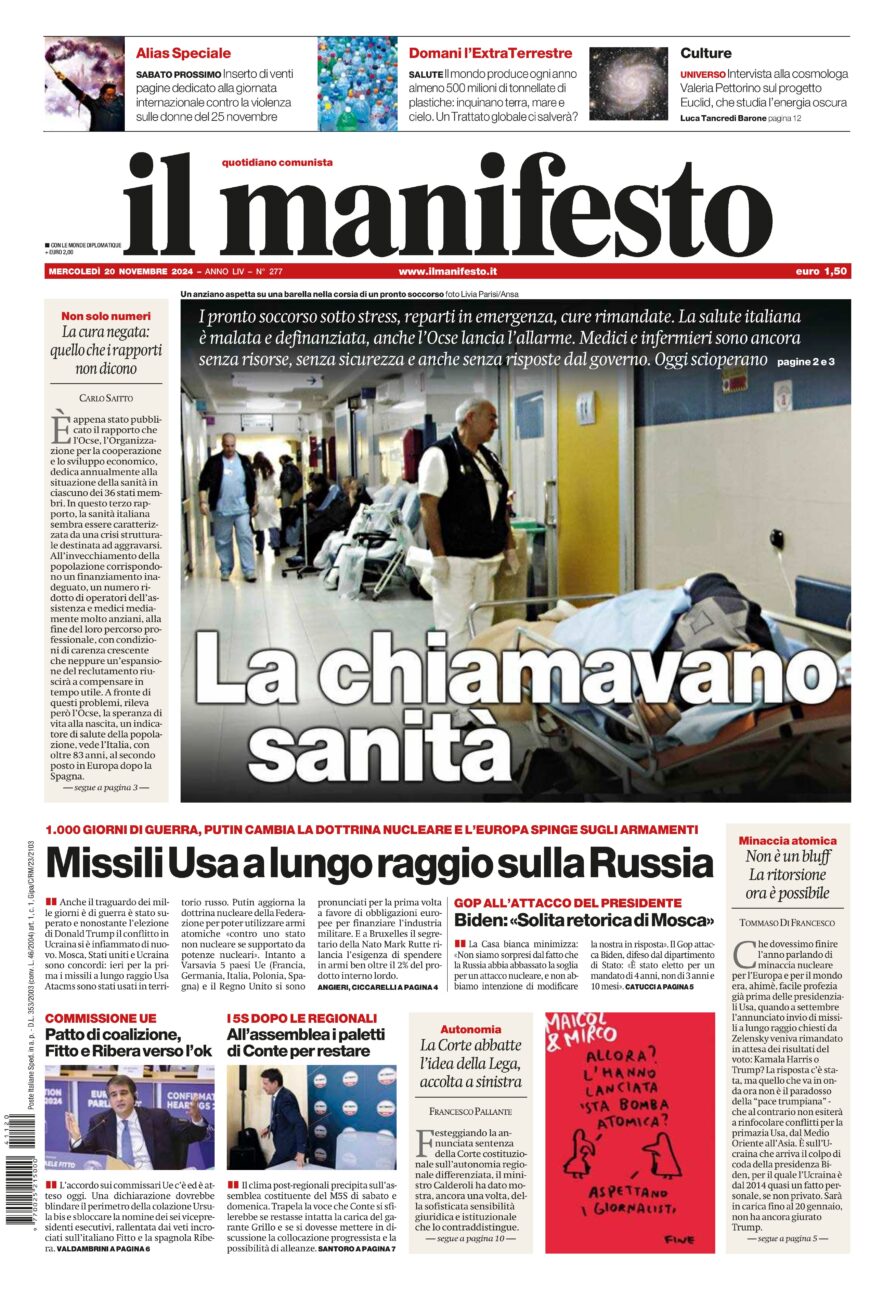 Prima-pagina-il-manifesto-edizione-del-20241120