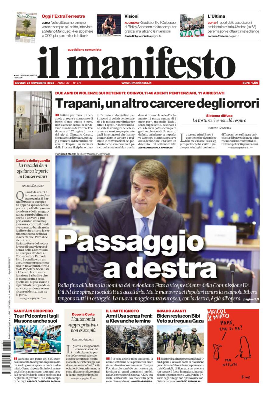 Prima-pagina-il-manifesto-edizione-del-20241121