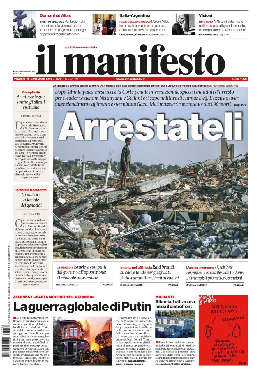 Prima-pagina-il-manifesto-edizione-del-20241122