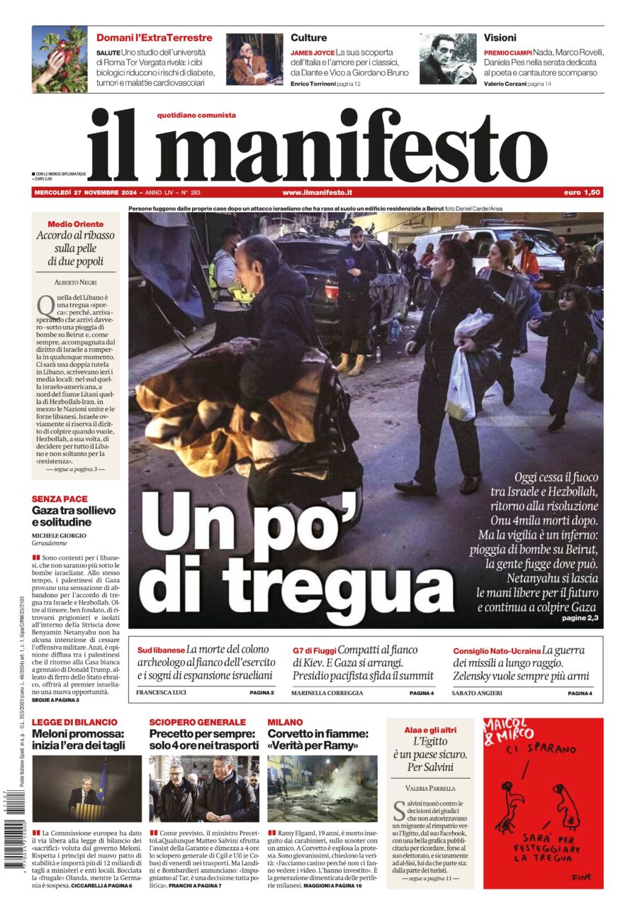 Prima-pagina-il-manifesto-edizione-del-20241127