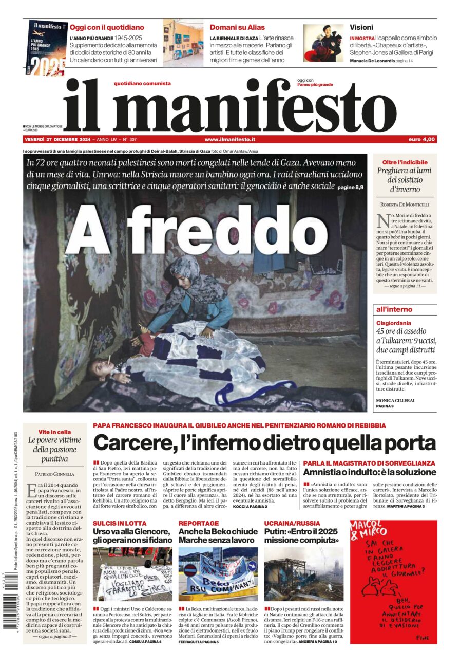 Prima-pagina-il-manifesto-edizione-del-20241227