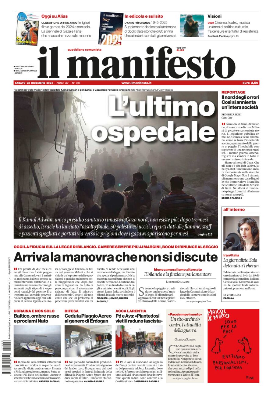 Prima-pagina-il-manifesto-edizione-del-20241228