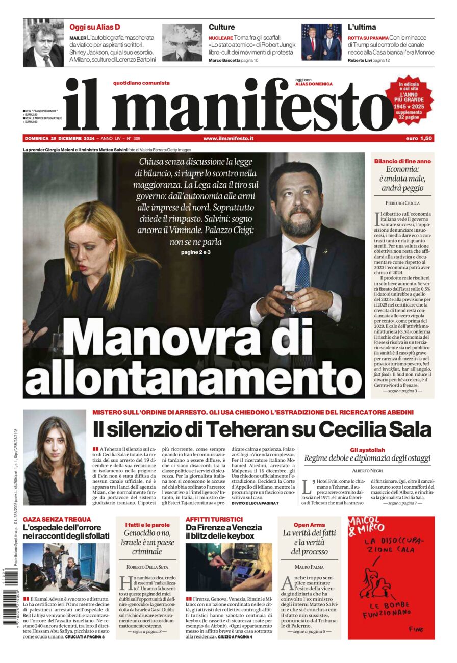 Prima-pagina-il-manifesto-edizione-del-20241229