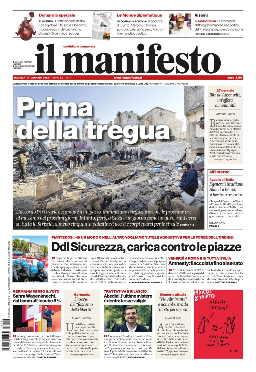 Prima-pagina-il-manifesto-edizione-del-20250114