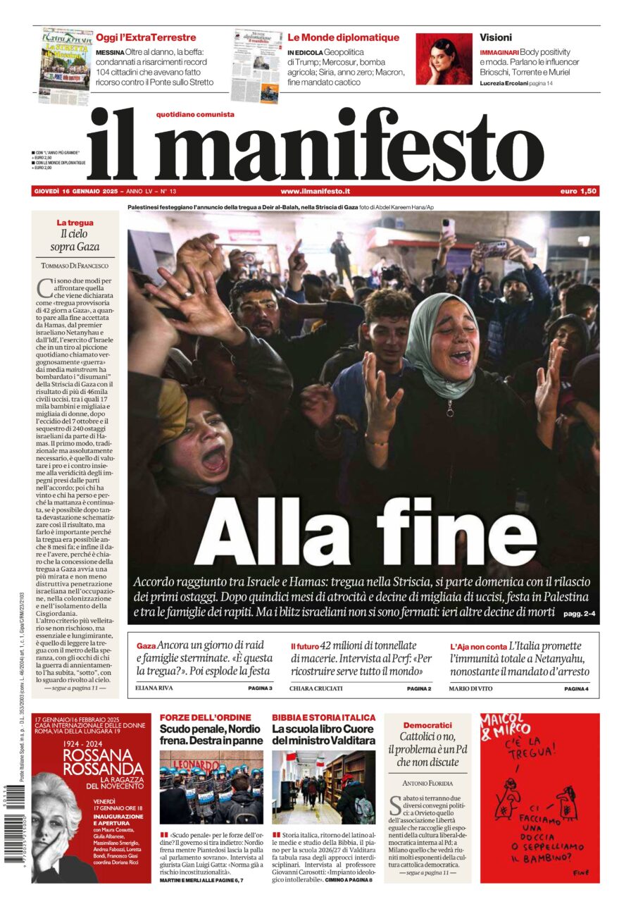 Prima-pagina-il-manifesto-edizione-del-20250116