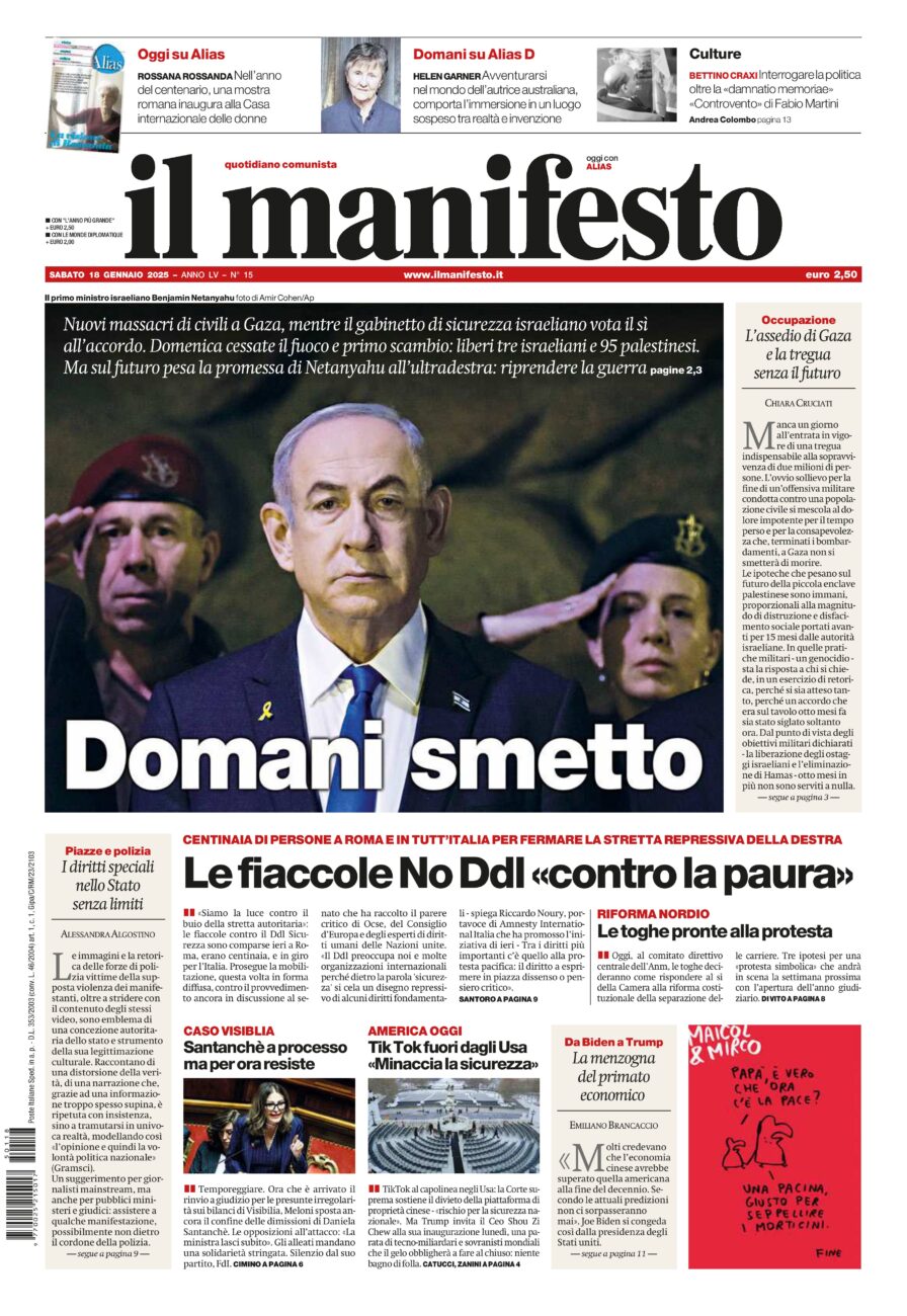 Prima-pagina-il-manifesto-edizione-del-20250118