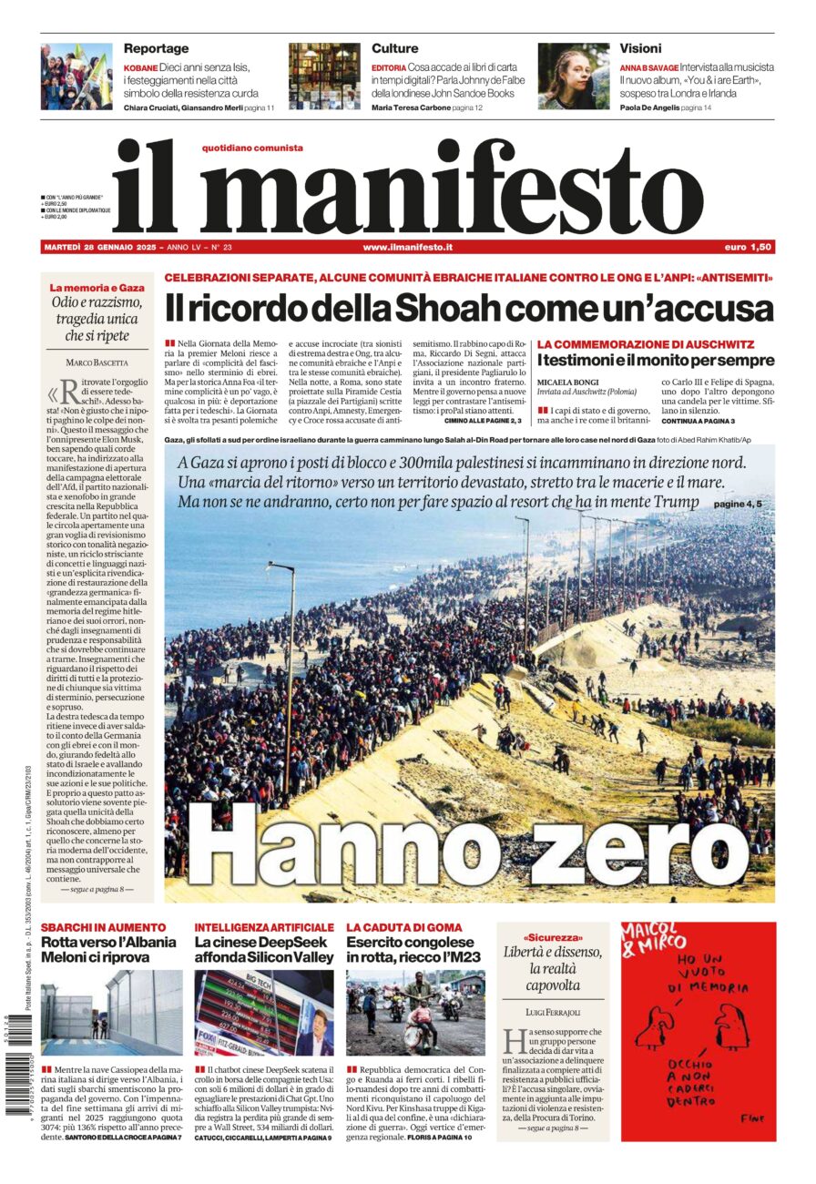 Prima-pagina-il-manifesto-edizione-del-20250128