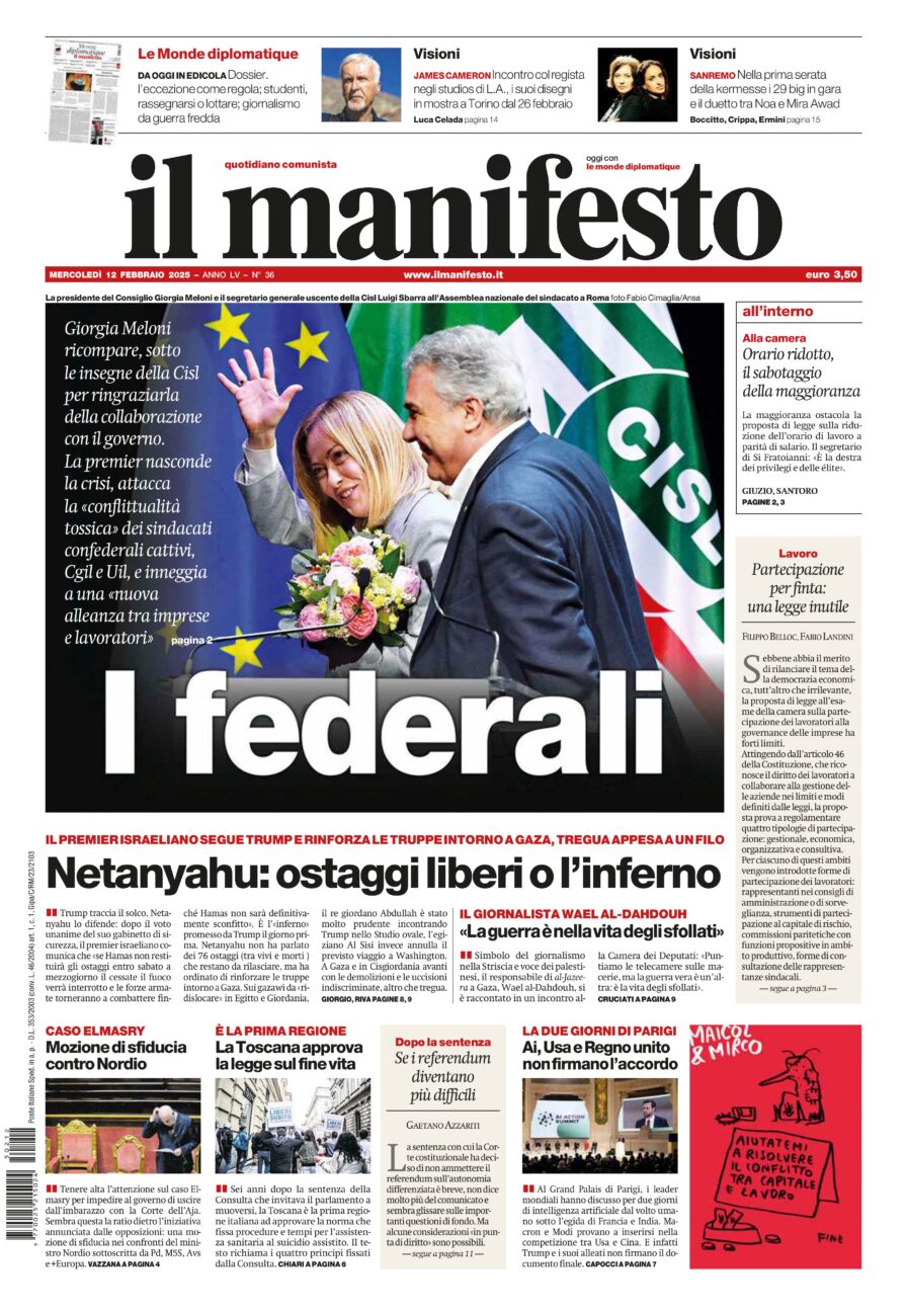 Prima-pagina-il-manifesto-edizione-del-20250212