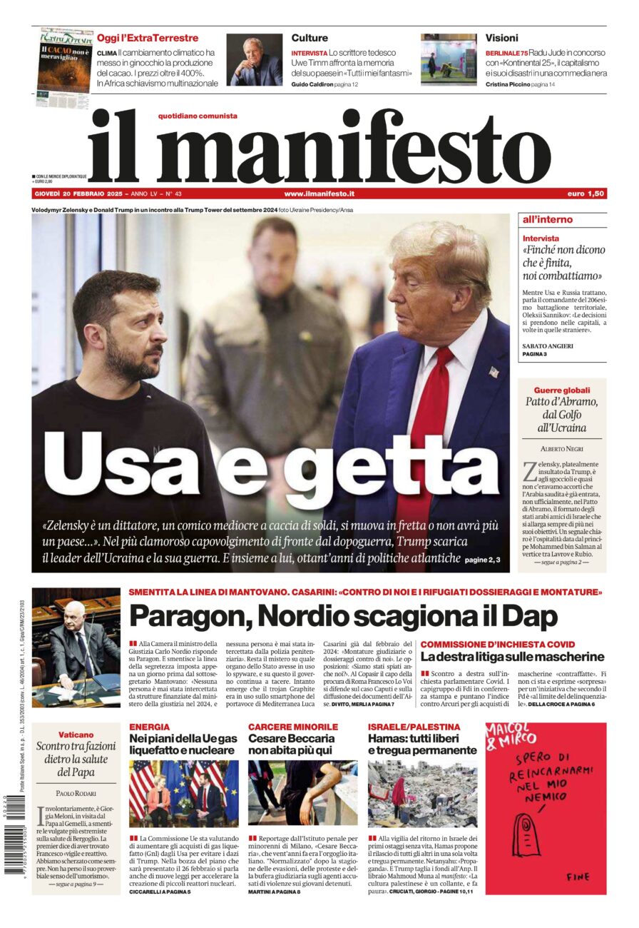 Prima-pagina-il-manifesto-edizione-del-20250220