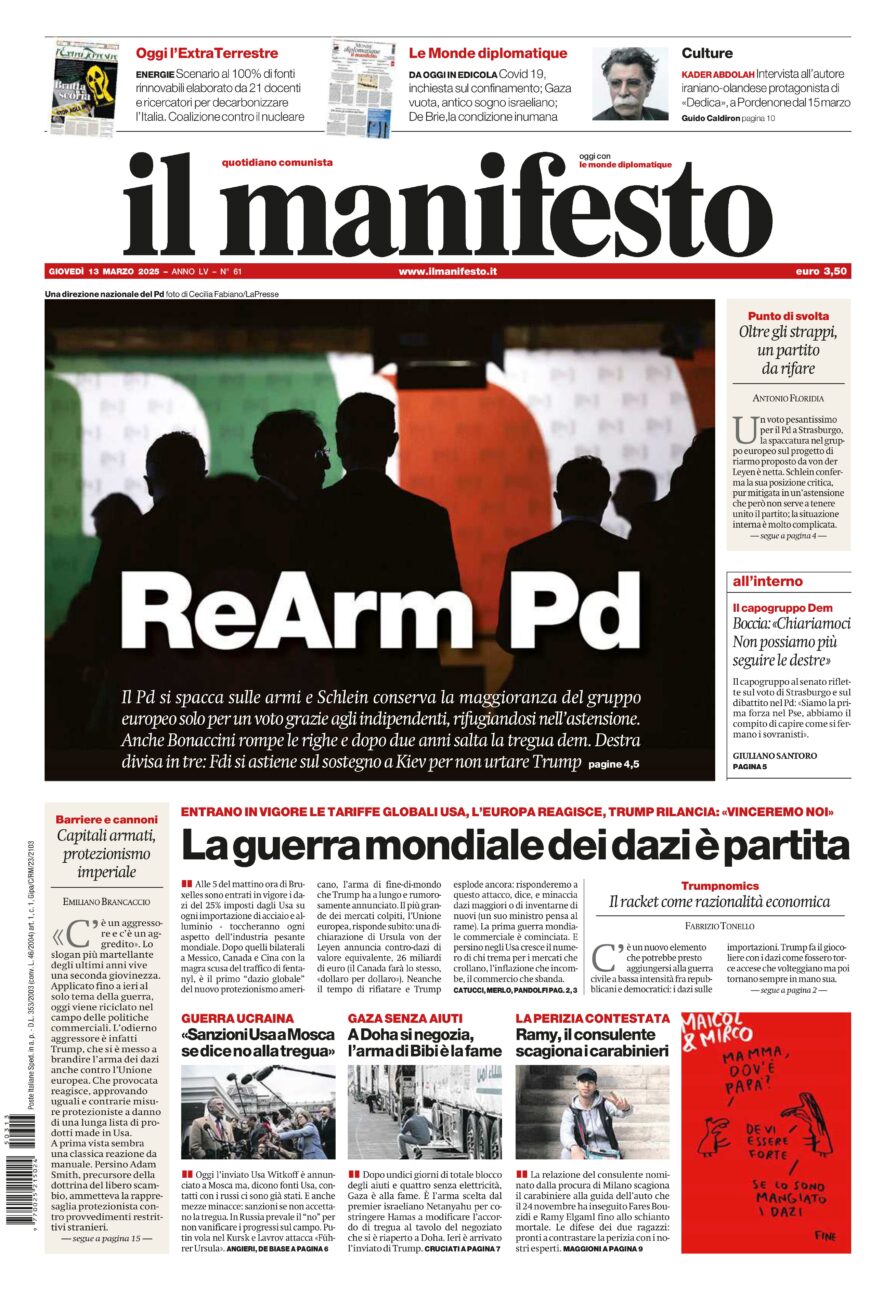 Prima-pagina-il-manifesto-edizione-del-20250313