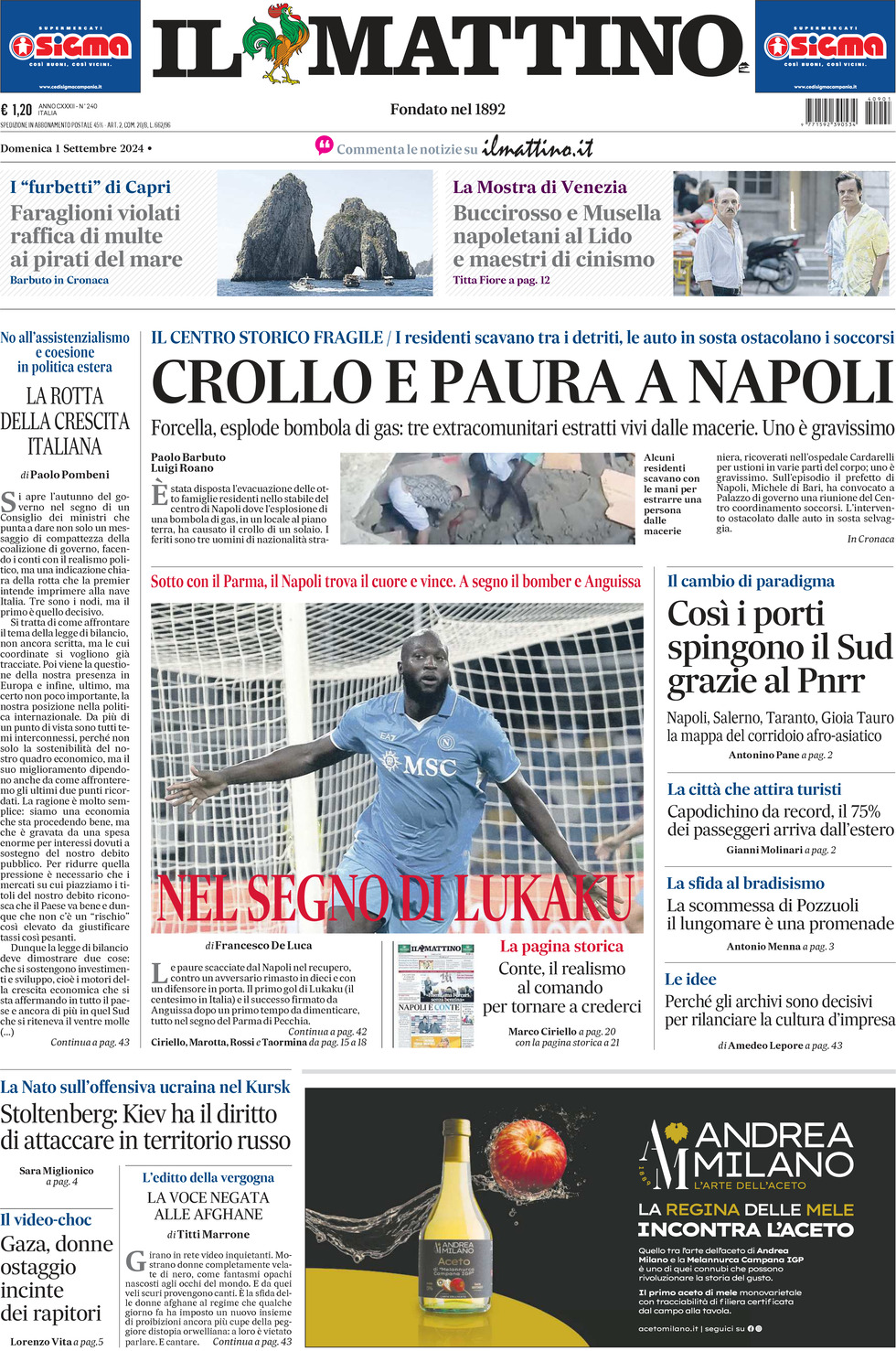 Prima-pagina-il-mattino-edizione-di-oggi-01-09-2024