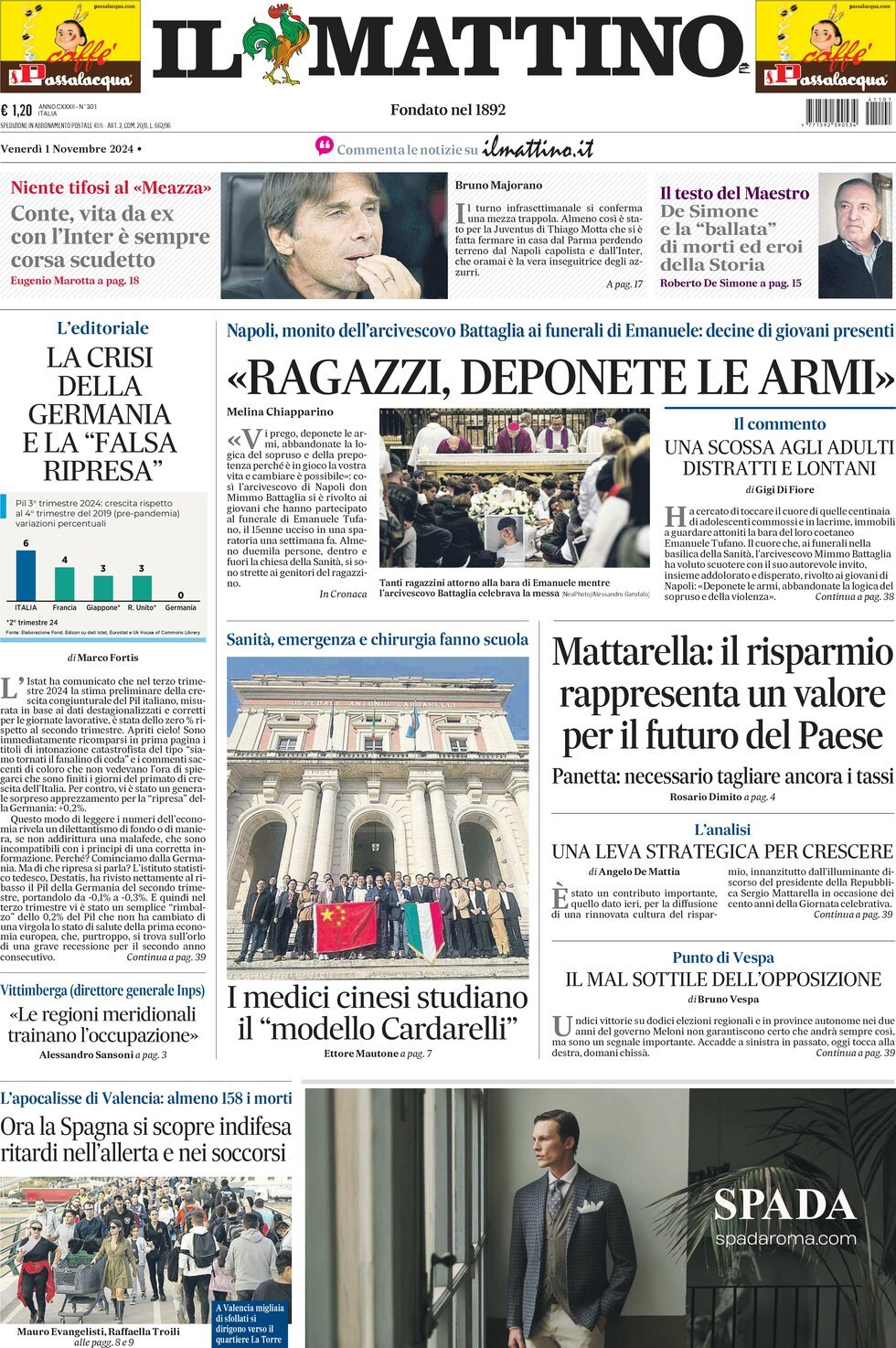 Prima-pagina-il-mattino-edizione-di-oggi-01-11-2024