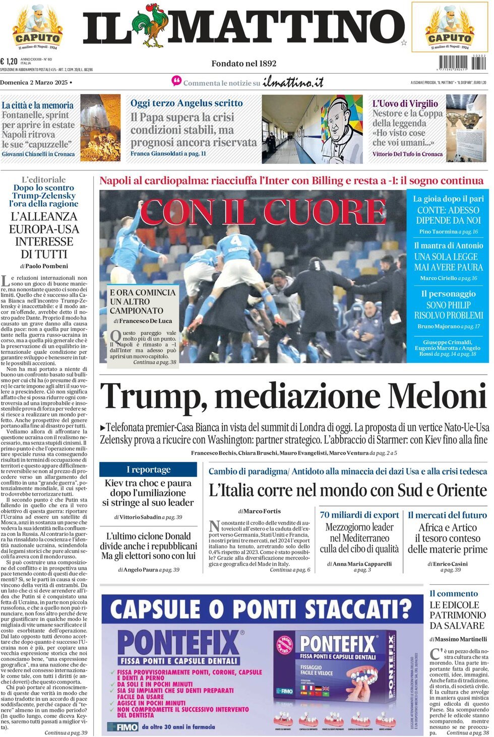 Prima-pagina-il-mattino-edizione-di-oggi-02-03-2025