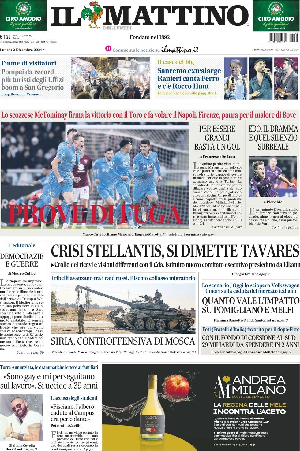 Prima-pagina-il-mattino-edizione-di-oggi-02-12-2024