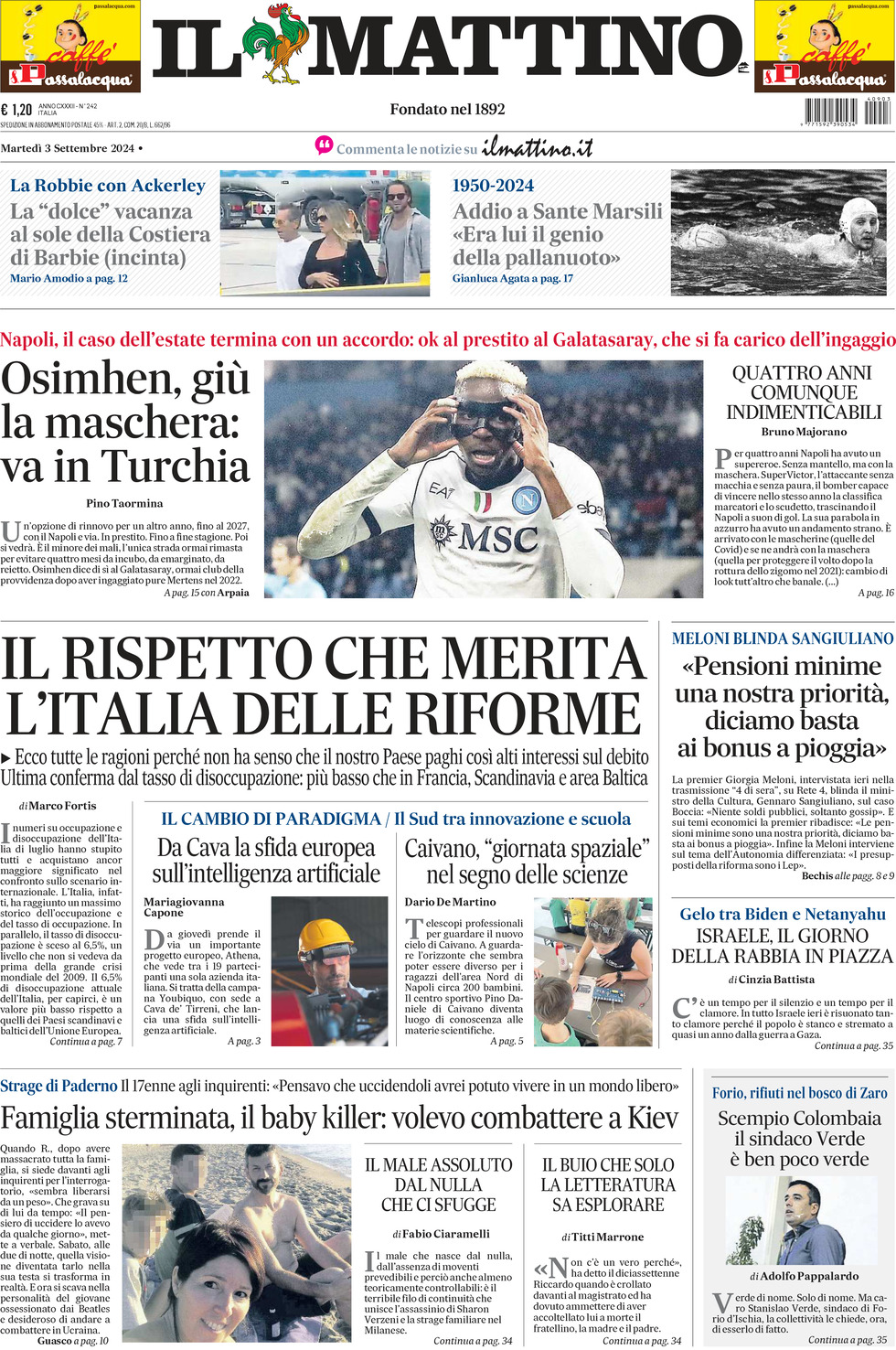 Prima-pagina-il-mattino-edizione-di-oggi-03-09-2024