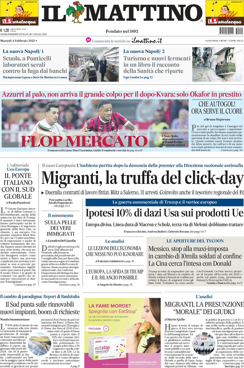 Prima-pagina-il-mattino-edizione-di-oggi-04-02-2025