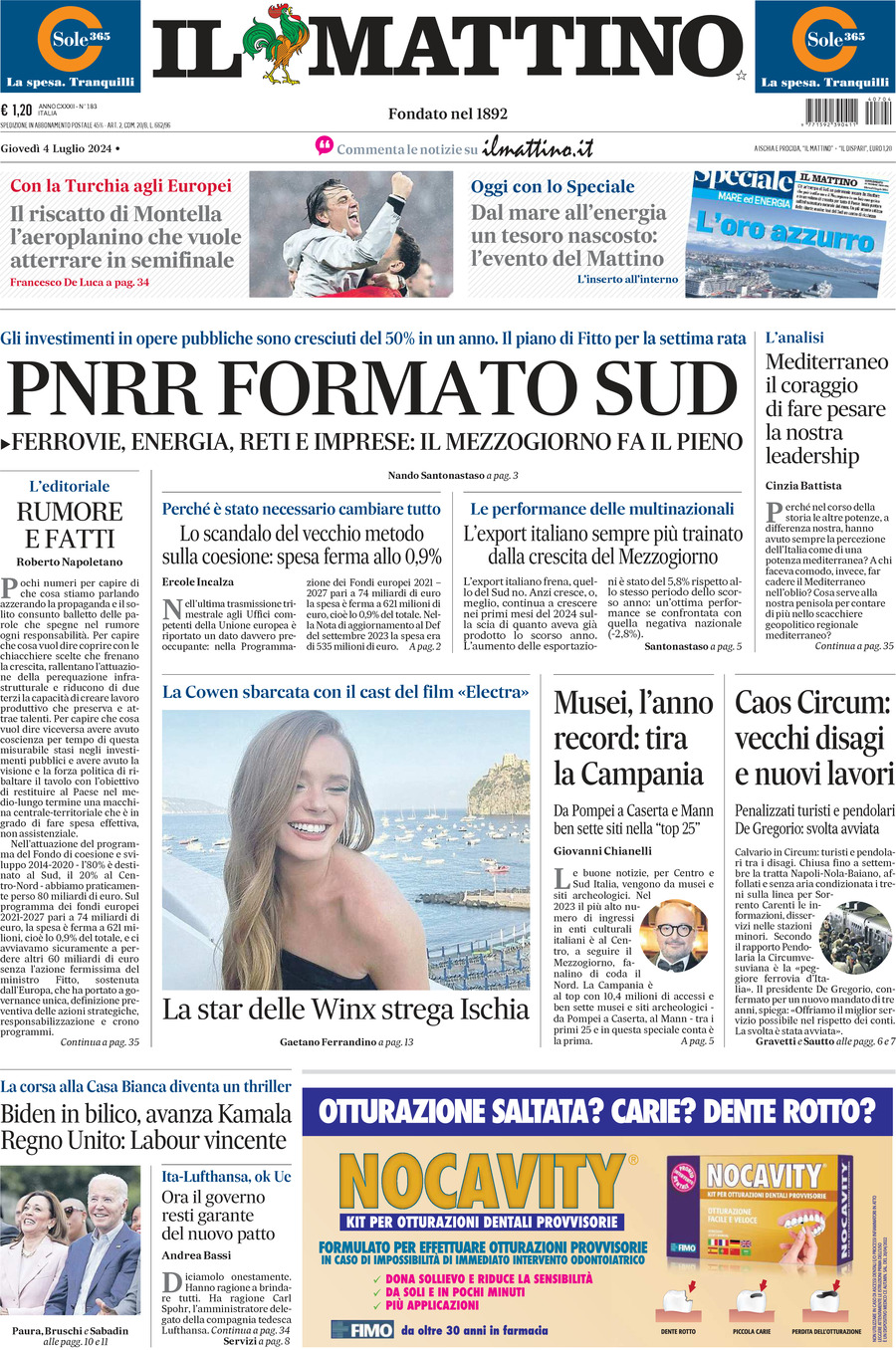 Prima-pagina-il-mattino-edizione-di-oggi-04-07-2024