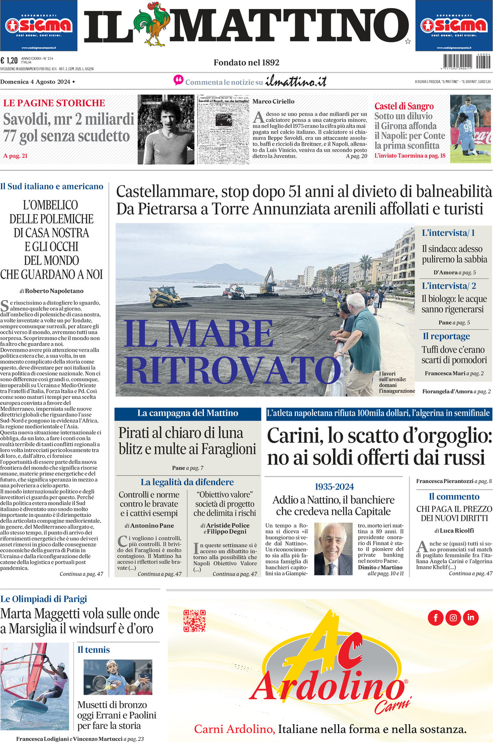 Prima-pagina-il-mattino-edizione-di-oggi-04-08-2024