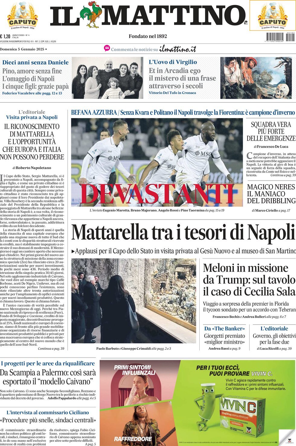 Prima-pagina-il-mattino-edizione-di-oggi-05-01-2025